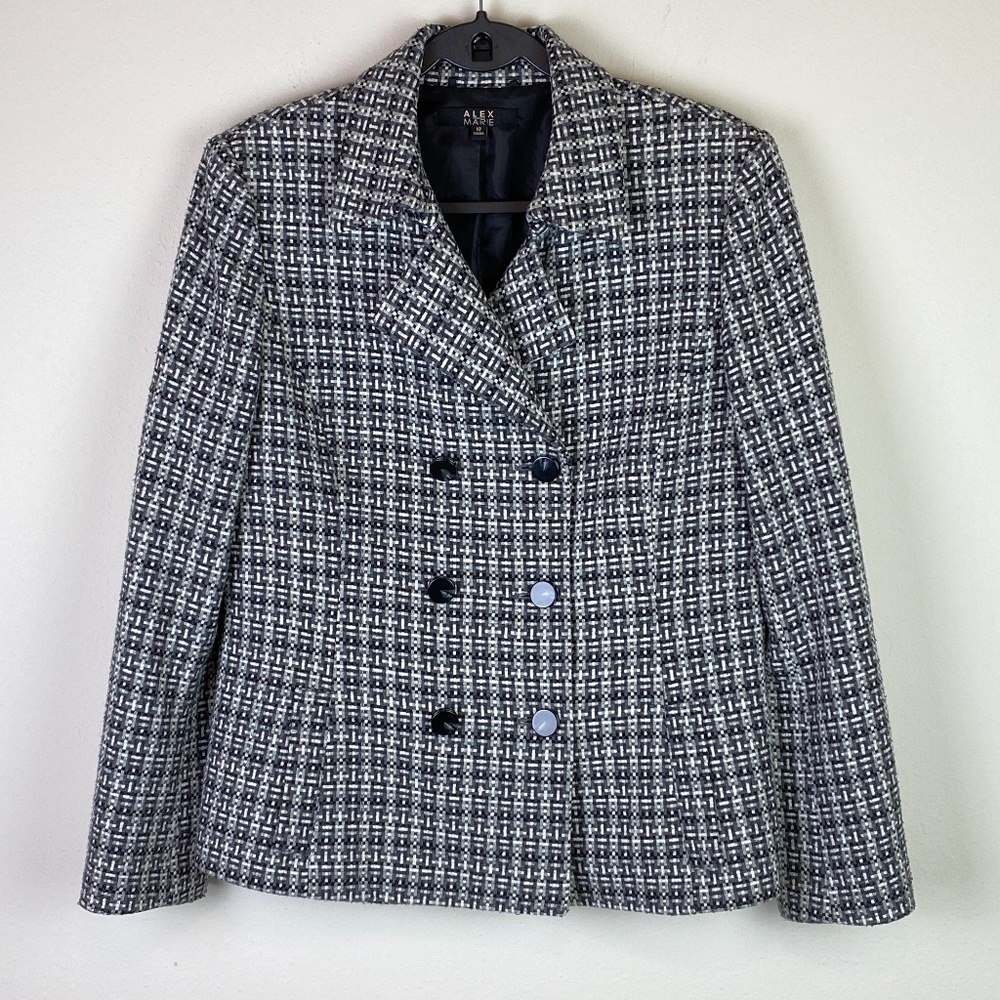 Alex Marie Tweed Double Breasted Blazer Jacket